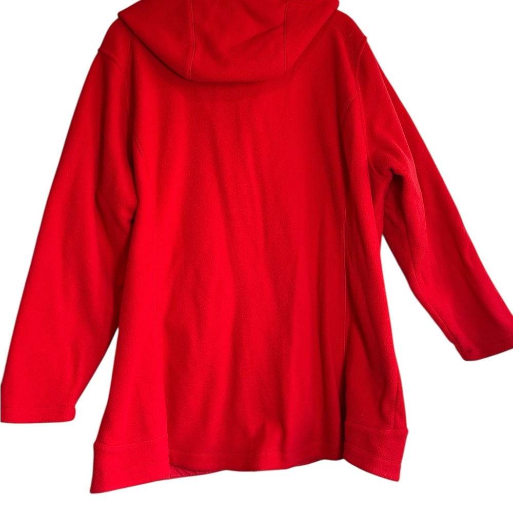 Lands’ End Zippered Fleece Hoodie in Orange Red Size 2X - Picture 2 of 7